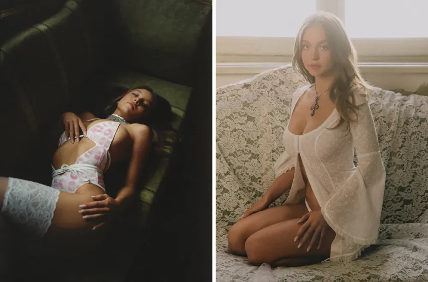 A captivating collage of Sydney Sweeney bikini photos, showcasing her style, confidence, and the celebration of body positivity.
